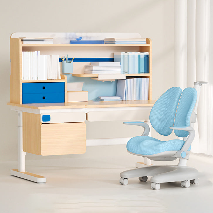 Contemporary Adjustable Children's Desk with 4 Drawers and Storage Shelves