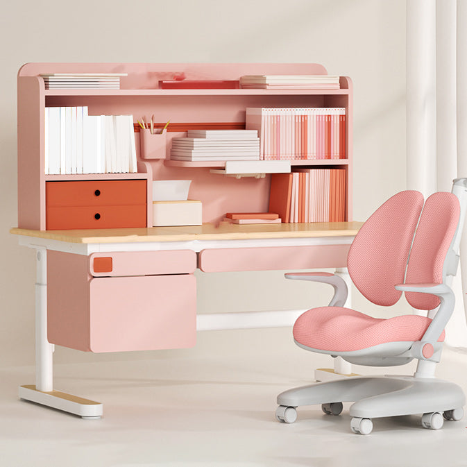 Contemporary Adjustable Children's Desk with 4 Drawers and Storage Shelves