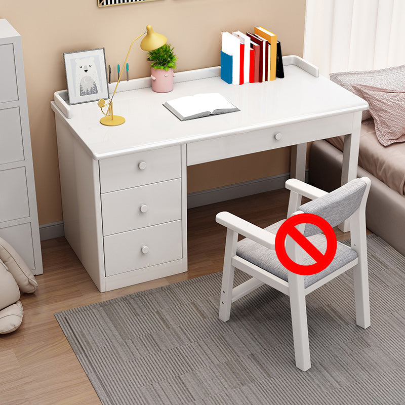 Children's Desk with 4 Storage Drawers in Solid Wood Writing Desk