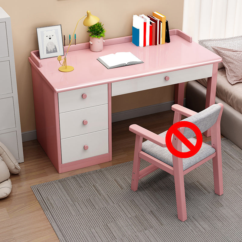 Children's Desk with 4 Storage Drawers in Solid Wood Writing Desk