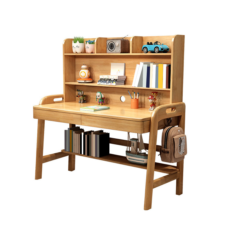 Nordic Rubber Wood Study Desk Multifunctional Lifting Desk with Drawer Home Computer Desk