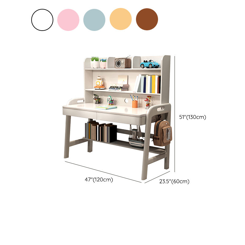 Nordic Rubber Wood Study Desk Multifunctional Lifting Desk with Drawer Home Computer Desk