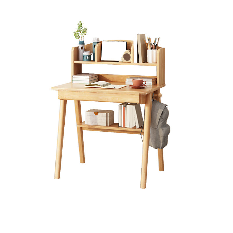 Bedroom Writing Desk and Chair Set Solid Wood Child Desk with Drawers