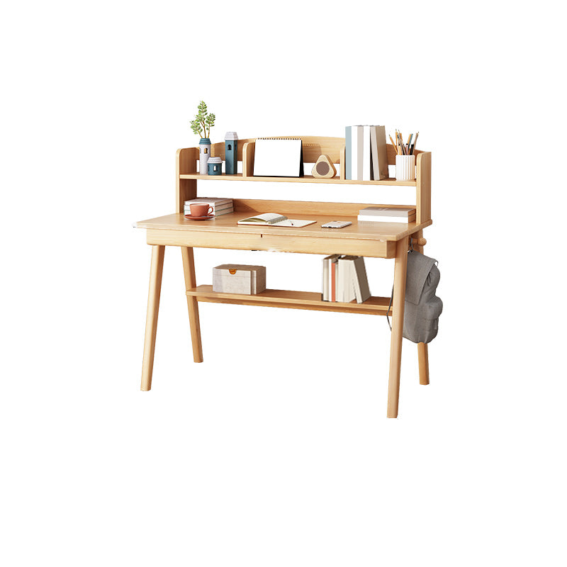 Bedroom Writing Desk and Chair Set Solid Wood Child Desk with Drawers