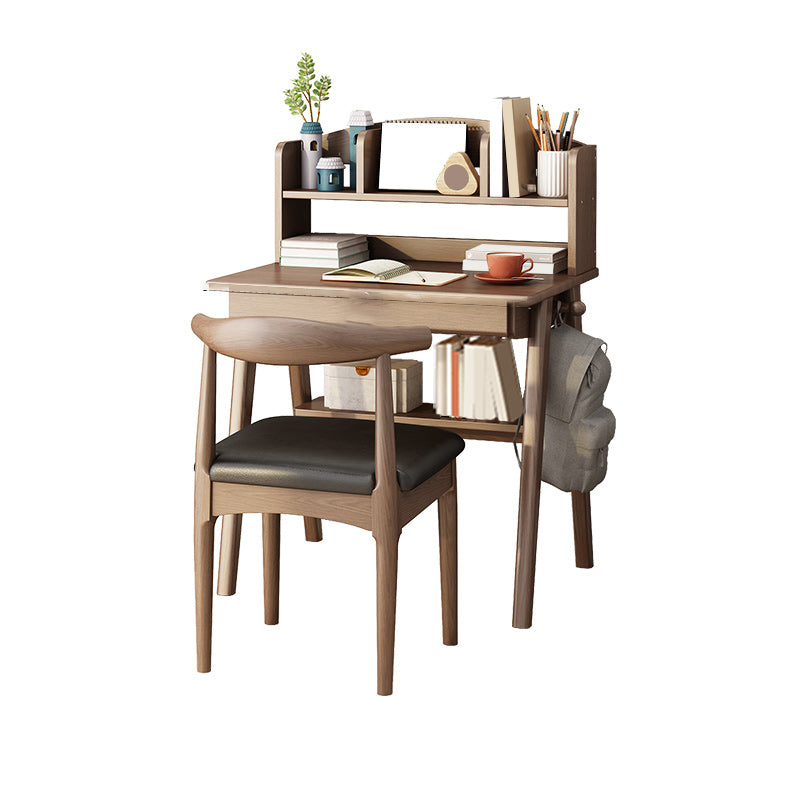 Bedroom Writing Desk and Chair Set Solid Wood Child Desk with Drawers