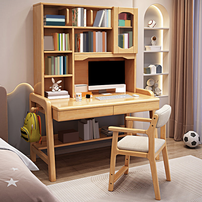 Scandinavian Wood Study Desk Multifunctional Lifting Desk with Drawer Home Computer Desk