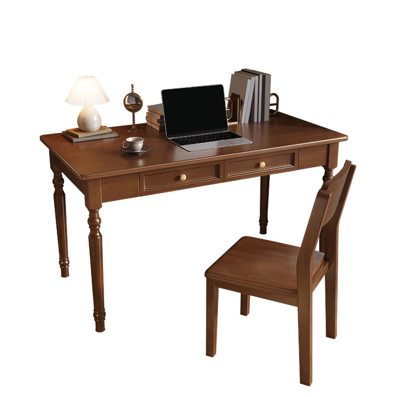 Nordic Solid Wood Desk with Chair Study Desk Home Desk with Drawer Student Table