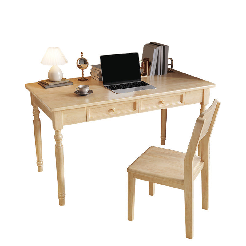 Nordic Solid Wood Desk with Chair Study Desk Home Desk with Drawer Student Table