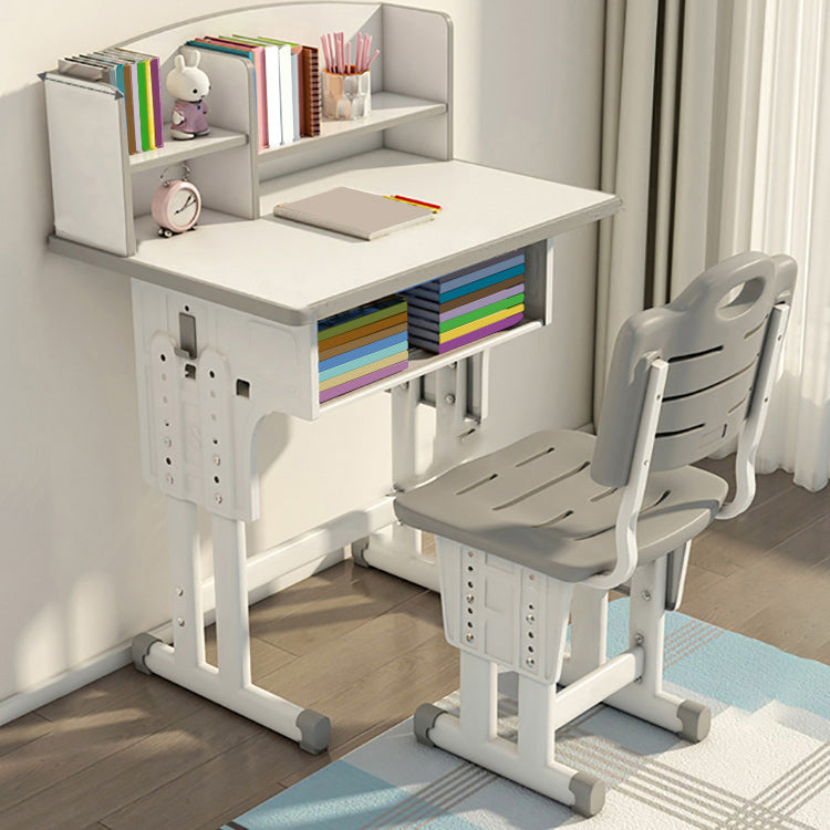 Modern Wood Writing Home Desk Table and Chair Set with Storage