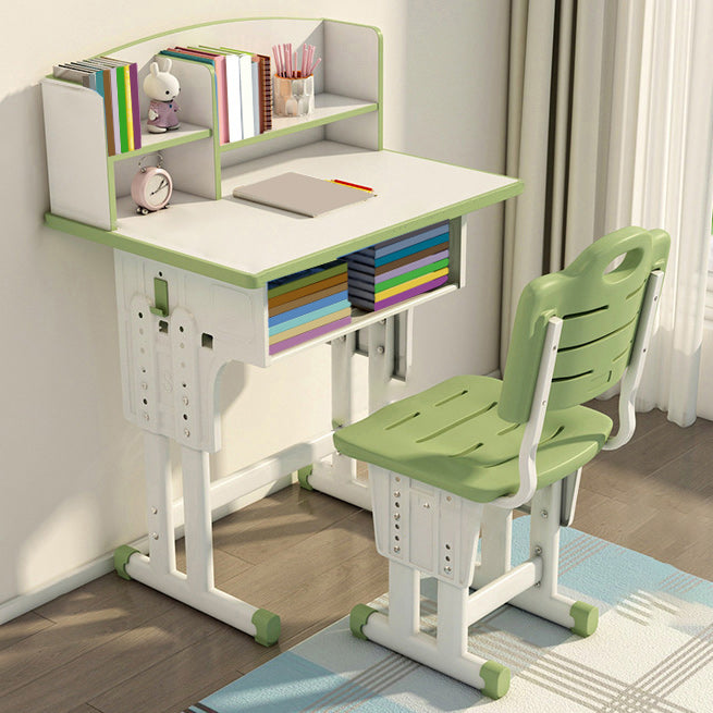 Modern Wood Writing Home Desk Table and Chair Set with Storage