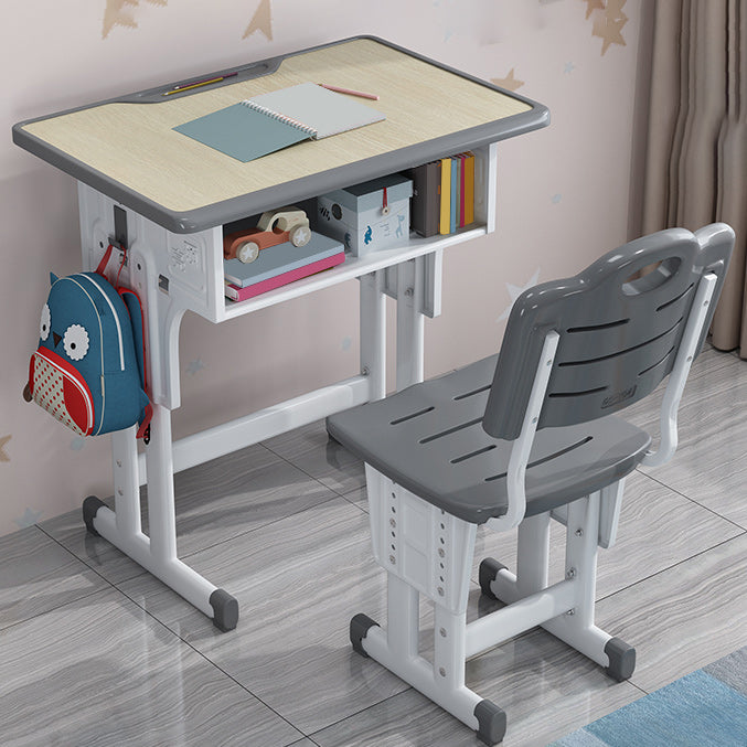 Engineered Wood Writing Home Desk Table and Chair Set with Storage