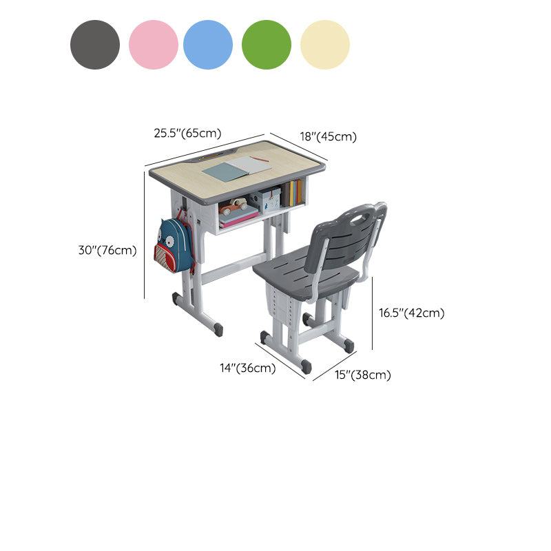 Engineered Wood Writing Home Desk Table and Chair Set with Storage