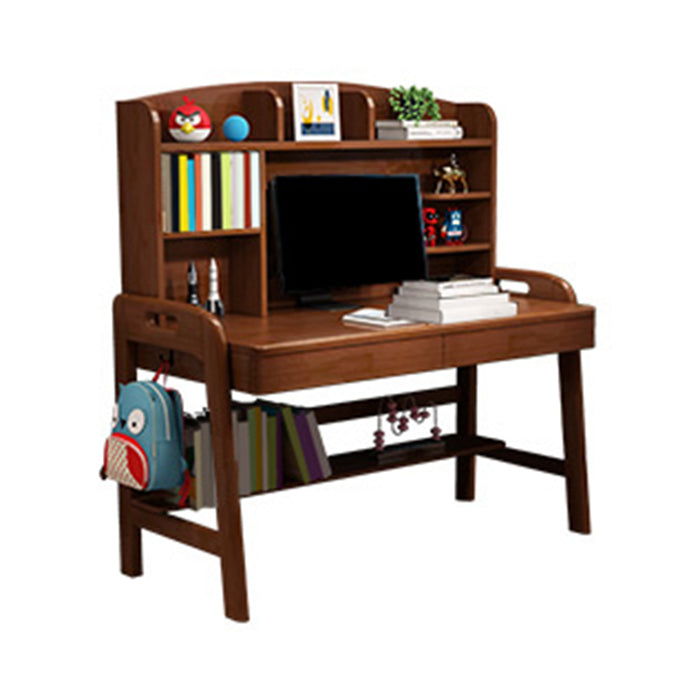 Modern Rubber Wood Study Desk Multifunctional Lifting Desk with Drawer Home Computer Desk