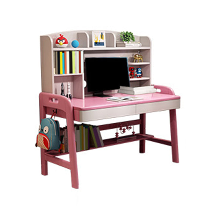 Modern Rubber Wood Study Desk Multifunctional Lifting Desk with Drawer Home Computer Desk