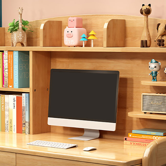 Modern Rubber Wood Study Desk Multifunctional Lifting Desk with Drawer Home Computer Desk