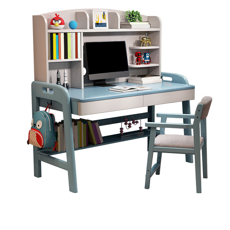 Modern Rubber Wood Study Desk Multifunctional Lifting Desk with Drawer Home Computer Desk