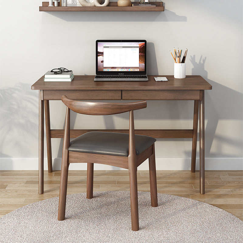 Modern Solid Wood Desk with Chair Study Desk Home Desk with Drawer Student Table