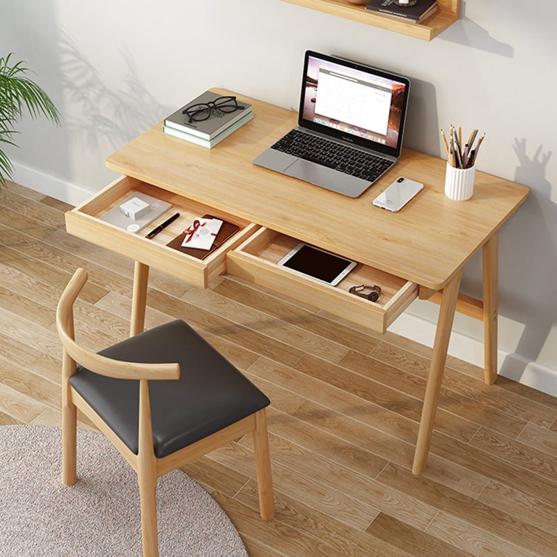 Modern Solid Wood Desk with Chair Study Desk Home Desk with Drawer Student Table