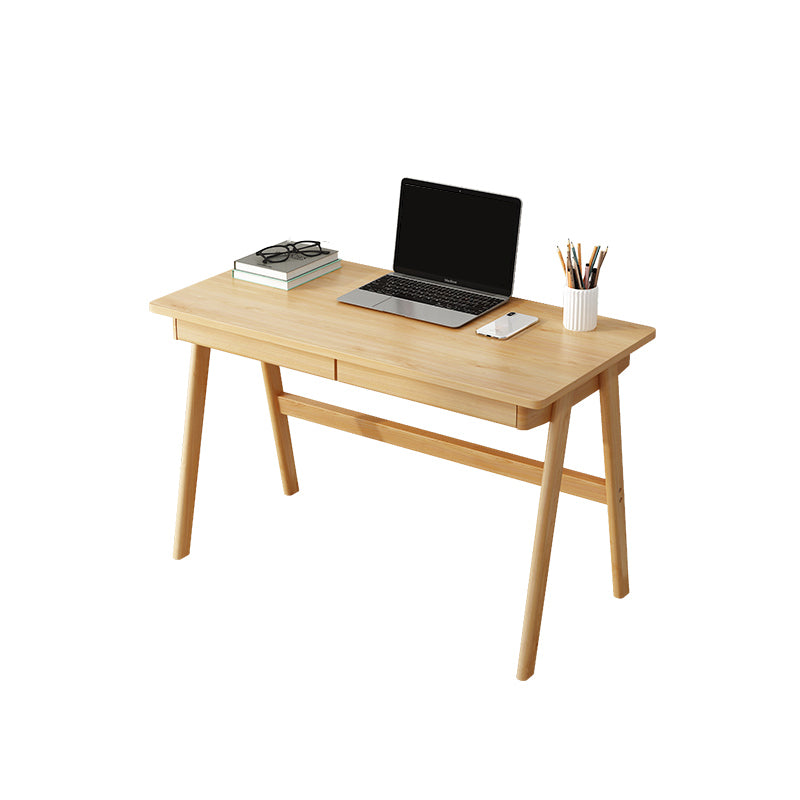 Modern Solid Wood Desk with Chair Study Desk Home Desk with Drawer Student Table