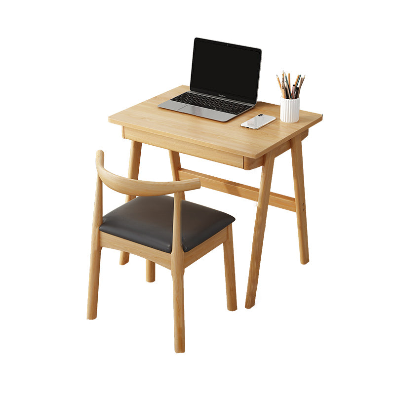 Modern Solid Wood Desk with Chair Study Desk Home Desk with Drawer Student Table