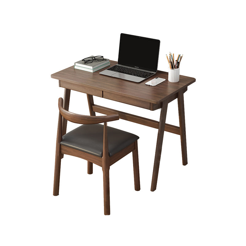 Modern Solid Wood Desk with Chair Study Desk Home Desk with Drawer Student Table