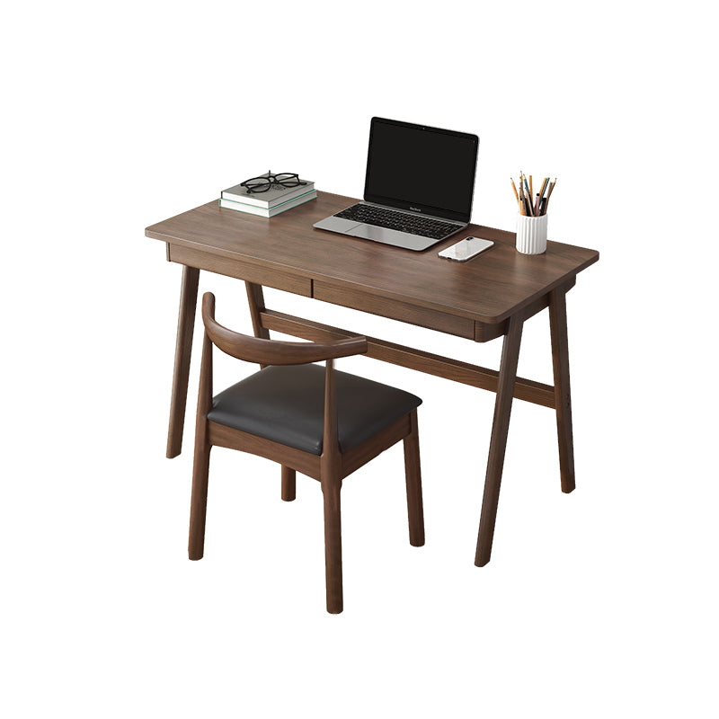 Modern Solid Wood Desk with Chair Study Desk Home Desk with Drawer Student Table