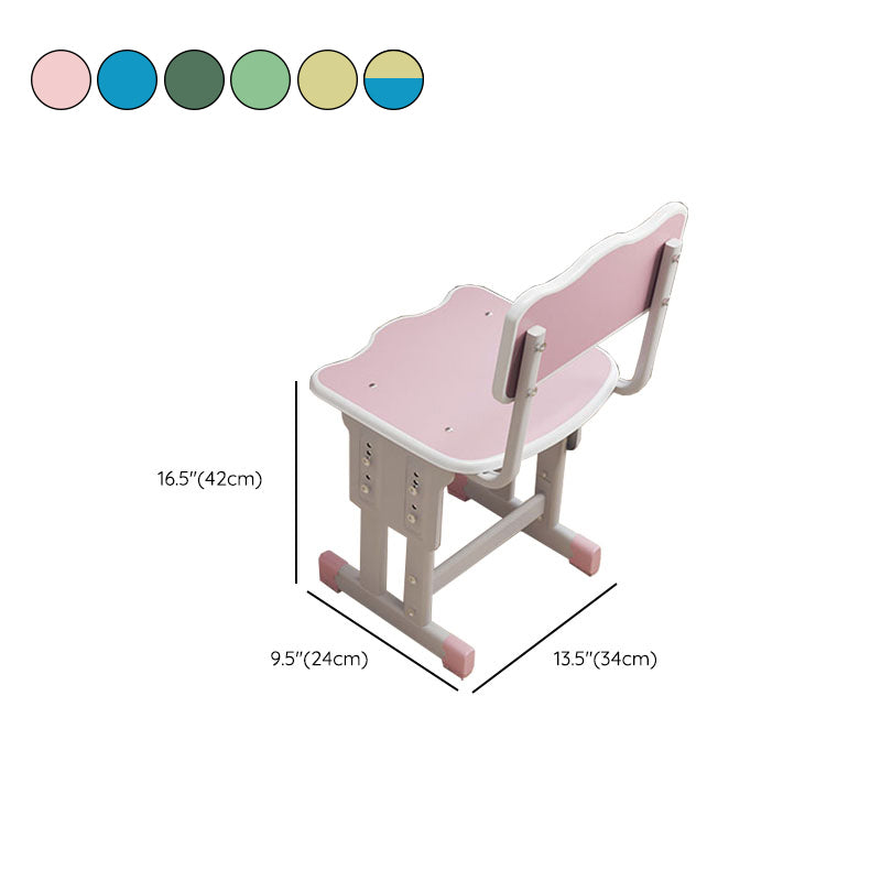 Contemporary Student Desk with Wooden Top and Shelf Desk and Chair Set