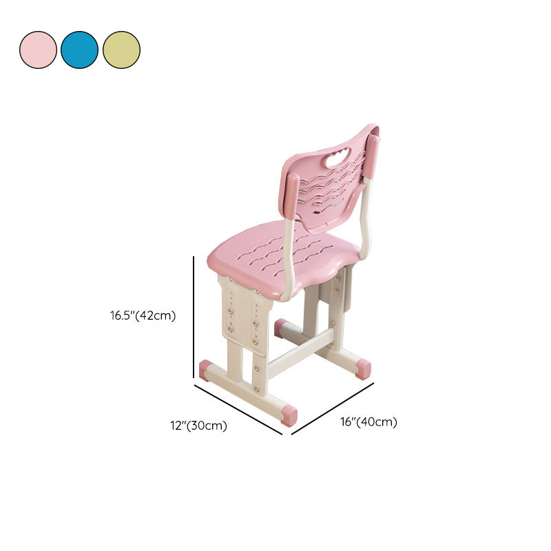 Contemporary Student Desk with Wooden Top and Shelf Desk and Chair Set