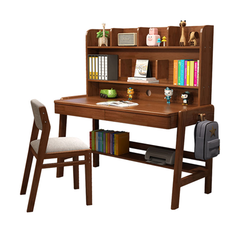 Solid Wood Study Desk Multifunctional Lifting Desk with Drawer Student Table