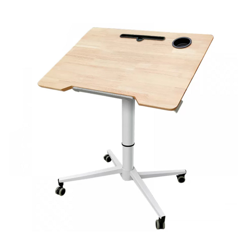 Home Study Desk Wood with Casters Writing Desk Multifunctional Lifting