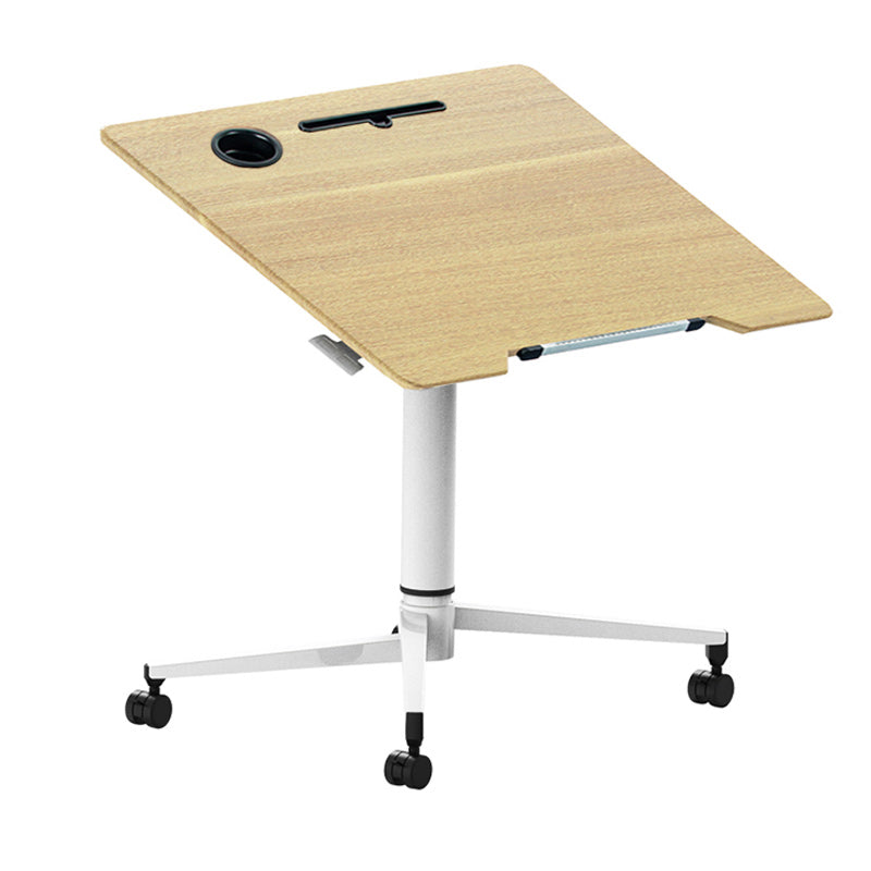 Home Study Desk Wood with Casters Writing Desk Multifunctional Lifting