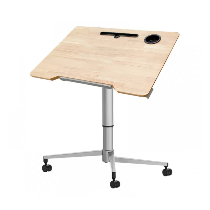 Home Study Desk Wood with Casters Writing Desk Multifunctional Lifting