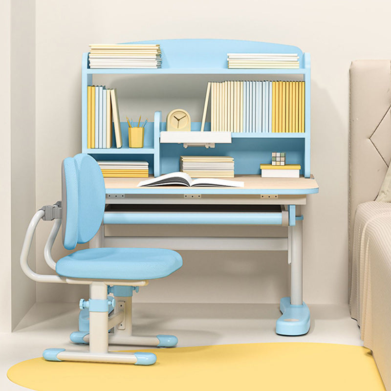 Light Children's Desk Adjustable Table with Chair Set with Storage Shelves