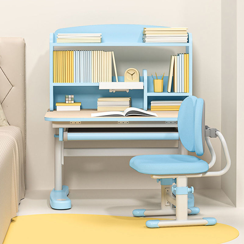 Light Children's Desk Adjustable Table with Chair Set with Storage Shelves