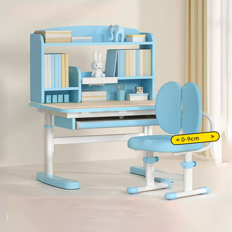 Light Children's Desk Adjustable Table with Chair Set with Storage Shelves