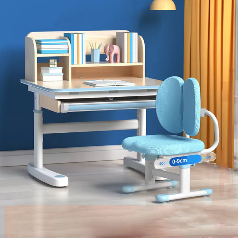 Light Children's Desk Adjustable Table with Chair Set with Storage Shelves