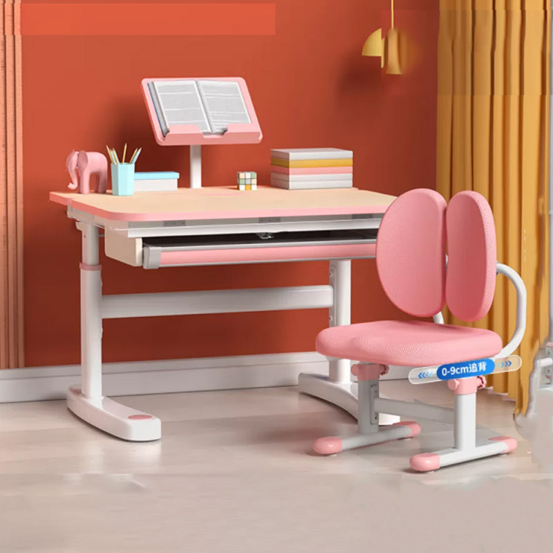 Light Children's Desk Adjustable Table with Chair Set with Storage Shelves