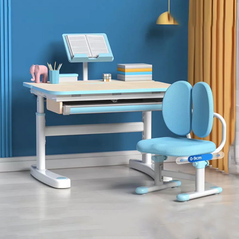 Light Children's Desk Adjustable Table with Chair Set with Storage Shelves