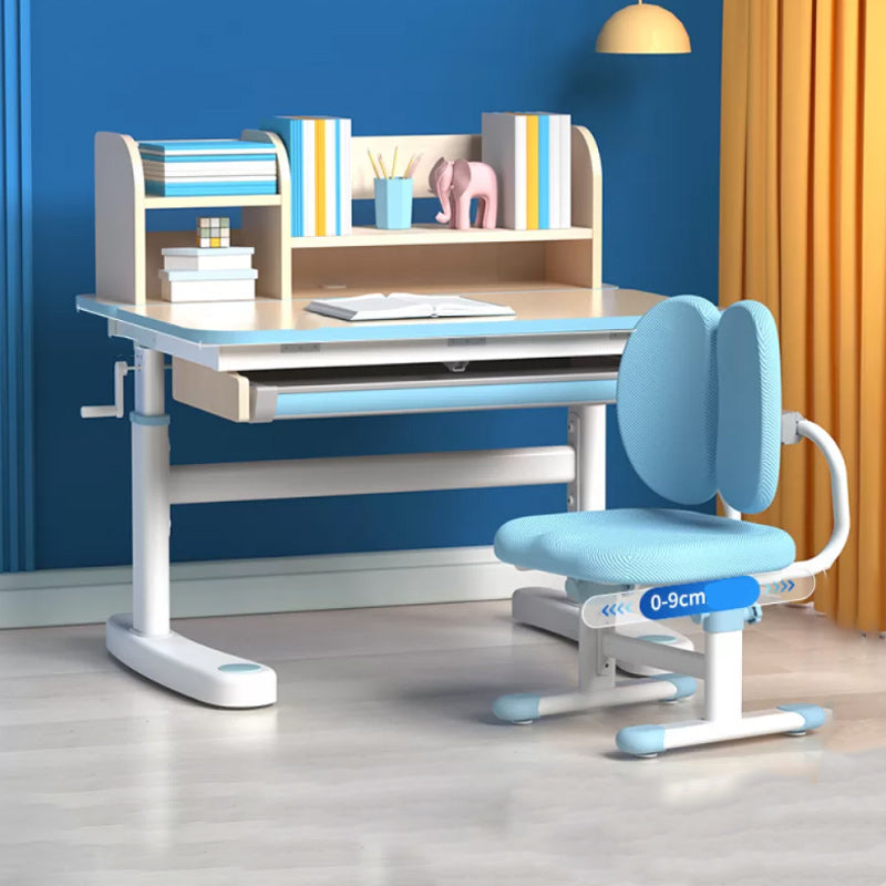 Light Children's Desk Adjustable Table with Chair Set with Storage Shelves