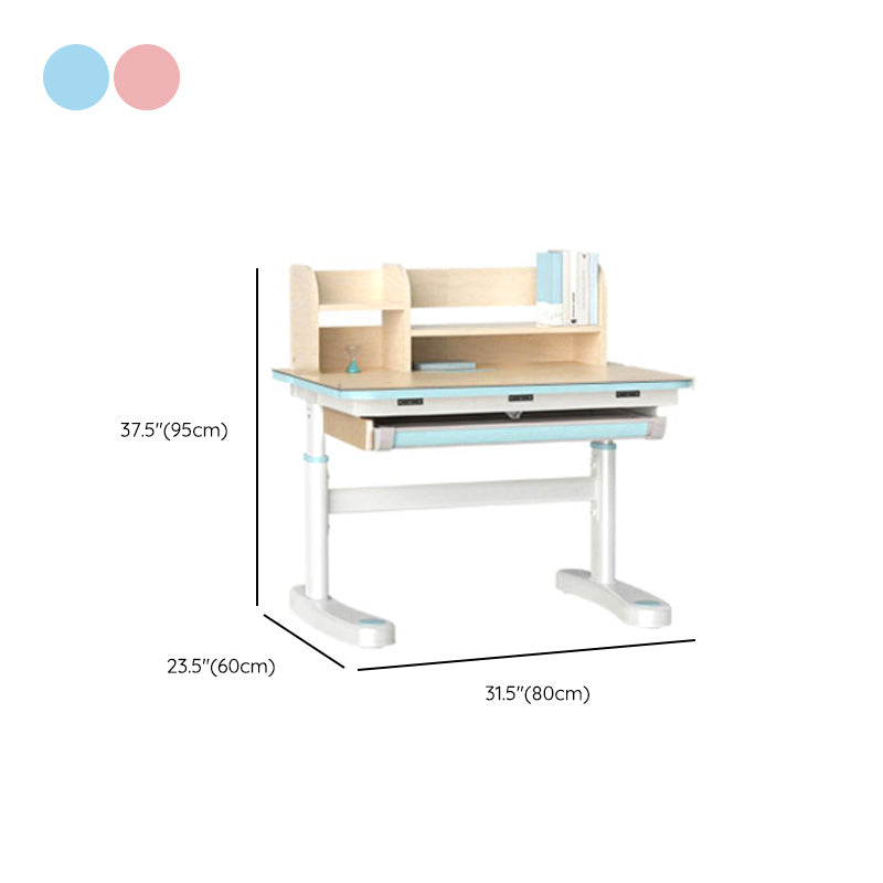 Light Children's Desk Adjustable Table with Chair Set with Storage Shelves