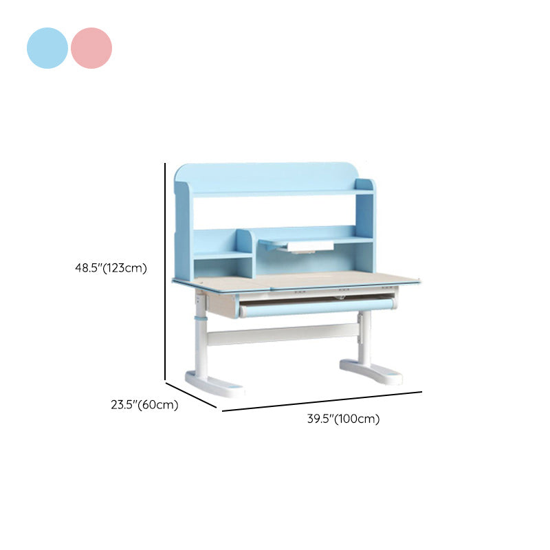 Light Children's Desk Adjustable Table with Chair Set with Storage Shelves