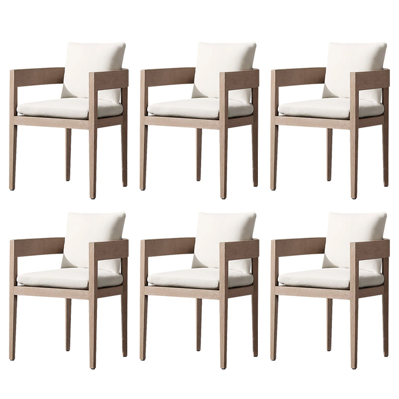 Modern Armed Chairs Solid Wood Natural UV Protective Dining Chairs