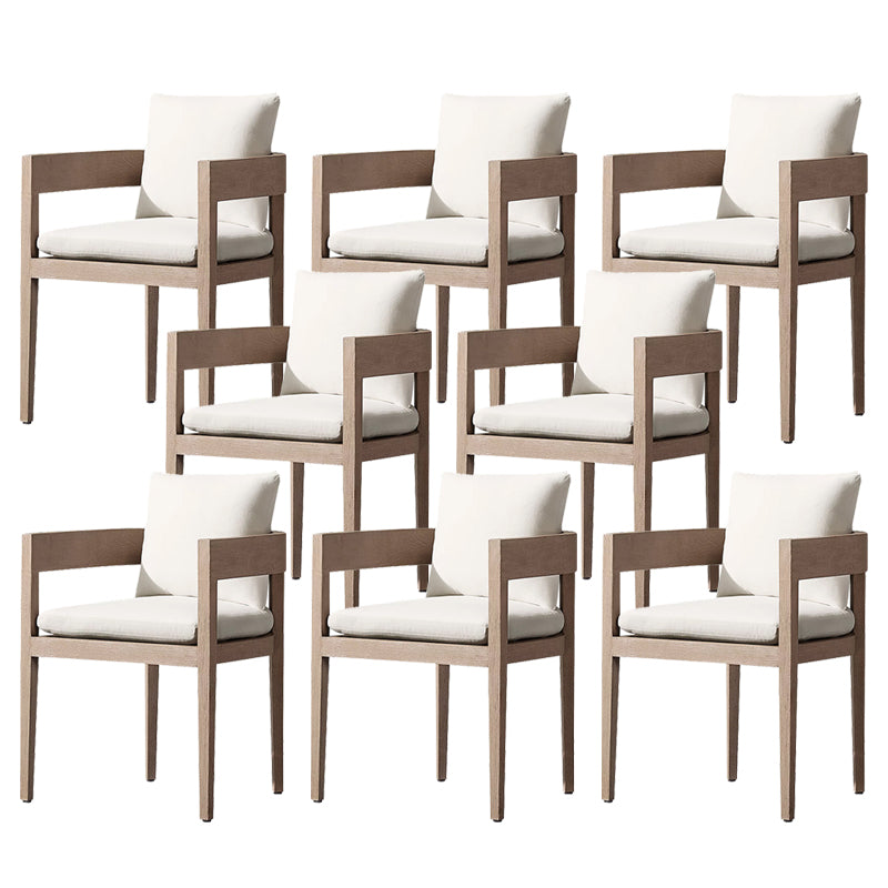 Modern Armed Chairs Solid Wood Natural UV Protective Dining Chairs