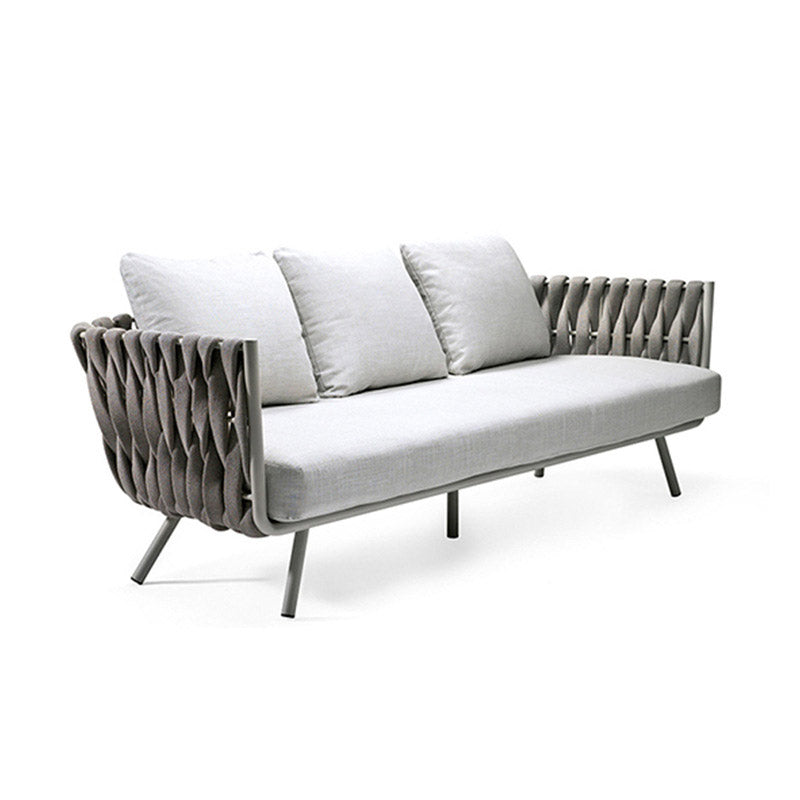 Contemporary Water Resistant Patio Sofa Aluminum Outdoor Patio Sofa