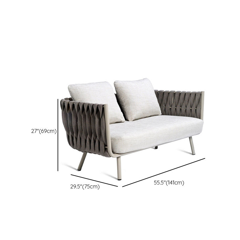 Contemporary Water Resistant Patio Sofa Aluminum Outdoor Patio Sofa