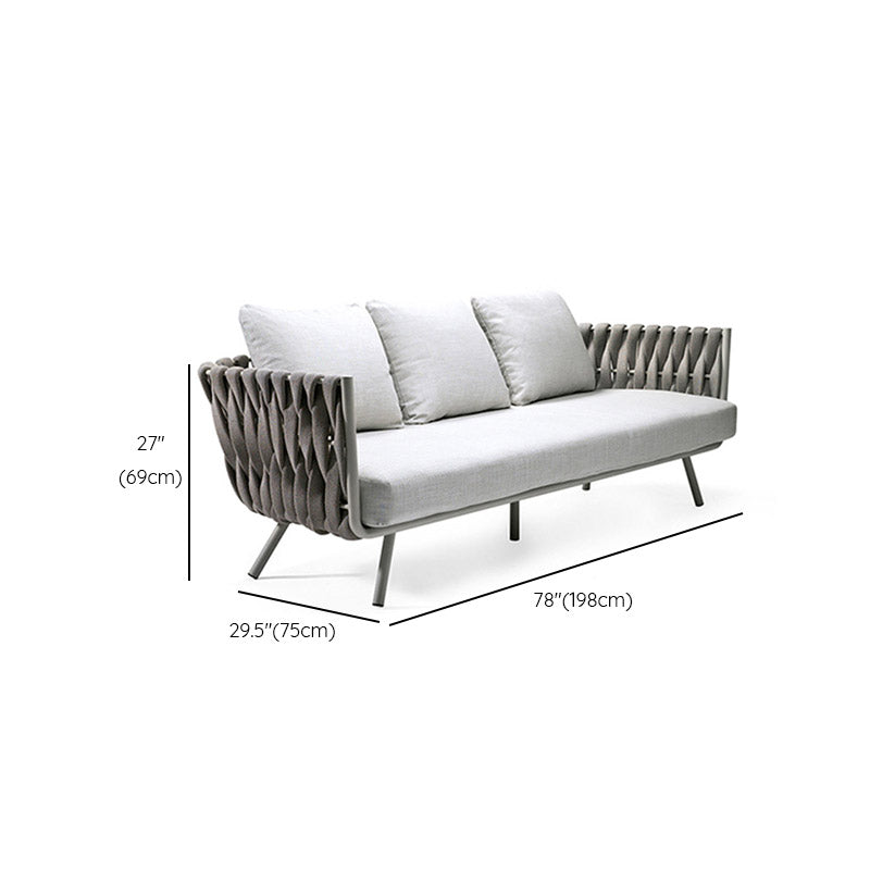 Contemporary Water Resistant Patio Sofa Aluminum Outdoor Patio Sofa