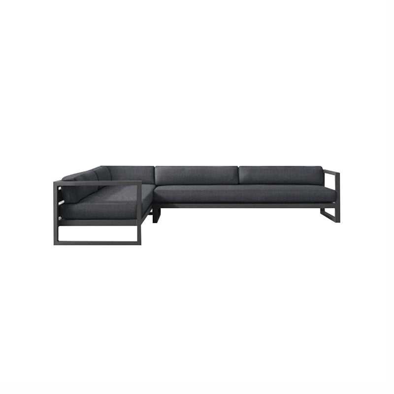 Contemporary Water Resistant Patio Sofa with Cushions Outdoor Patio Sofa