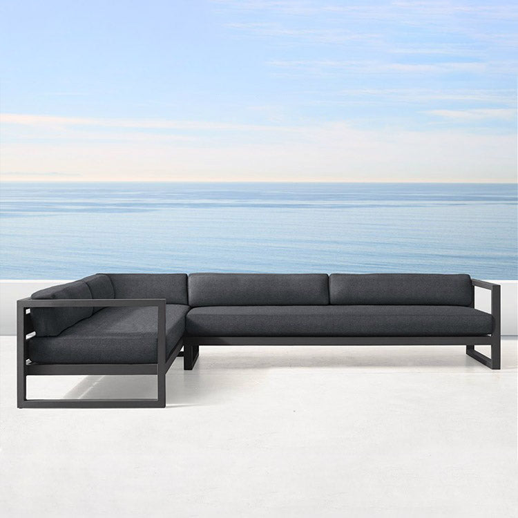 Contemporary Water Resistant Patio Sofa with Cushions Outdoor Patio Sofa