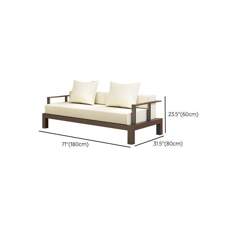 Aluminum Outdoor Patio Sofa White 1 Piece Patio Sofa with Cushion