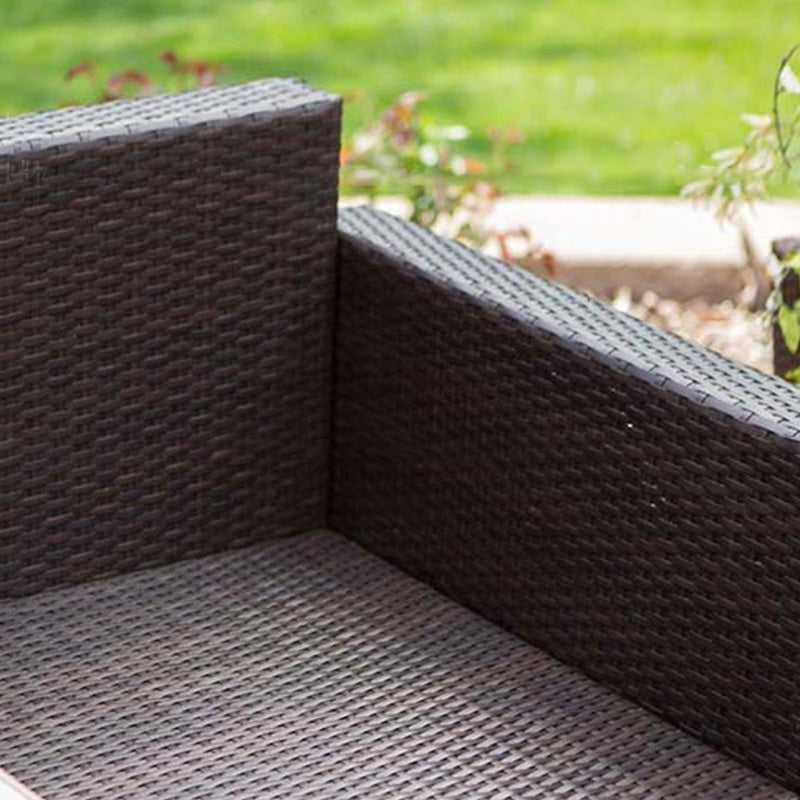 Storage Available Patio Sofa Wicker Outdoor Patio Sofa with Cushions